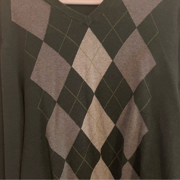 Vintage Old Navy Gap Argyle V Neck Sweater - Picture 2 of 3